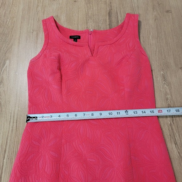 Talbots Size 4 Sleeveless Midi Dress Preppy Classy Nautical 3D Floral Textured - Picture 9 of 9